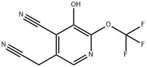 4-Cyano-3-hydroxy-2-(trifluoromethoxy)pyridine-5-acetonitrile Structure