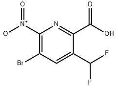 3-Bromo-5-(difluoromethyl)-2-nitropyridine-6-carboxylic acid,1804672-61-4,结构式
