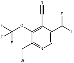 2-(Bromomethyl)-4-cyano-5-(difluoromethyl)-3-(trifluoromethoxy)pyridine 结构式