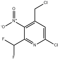 6-Chloro-4-(chloromethyl)-2-(difluoromethyl)-3-nitropyridine 结构式
