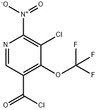 3-Chloro-2-nitro-4-(trifluoromethoxy)pyridine-5-carbonyl chloride 结构式