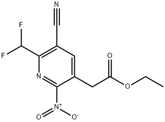 Ethyl 3-cyano-2-(difluoromethyl)-6-nitropyridine-5-acetate 结构式