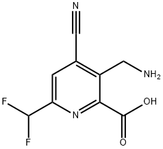 3-(Aminomethyl)-4-cyano-6-(difluoromethyl)pyridine-2-carboxylic acid 结构式