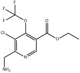 Ethyl 2-(aminomethyl)-3-chloro-4-(trifluoromethoxy)pyridine-5-carboxylate Struktur