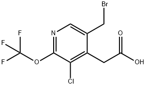 5-(Bromomethyl)-3-chloro-2-(trifluoromethoxy)pyridine-4-acetic acid Structure