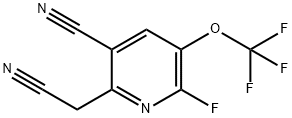 5-Cyano-2-fluoro-3-(trifluoromethoxy)pyridine-6-acetonitrile Structure