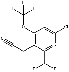6-Chloro-2-(difluoromethyl)-4-(trifluoromethoxy)pyridine-3-acetonitrile 结构式