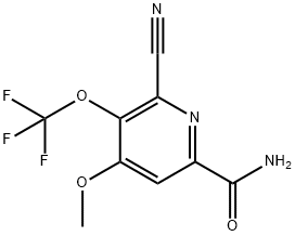 2-Cyano-4-methoxy-3-(trifluoromethoxy)pyridine-6-carboxamide 结构式