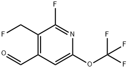 2-Fluoro-3-(fluoromethyl)-6-(trifluoromethoxy)pyridine-4-carboxaldehyde 结构式