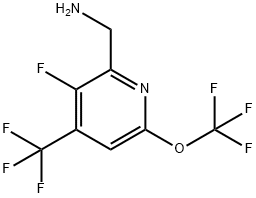 2-(Aminomethyl)-3-fluoro-6-(trifluoromethoxy)-4-(trifluoromethyl)pyridine,1804749-85-6,结构式