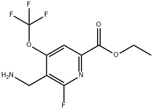 Ethyl 3-(aminomethyl)-2-fluoro-4-(trifluoromethoxy)pyridine-6-carboxylate 结构式
