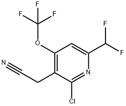 2-Chloro-6-(difluoromethyl)-4-(trifluoromethoxy)pyridine-3-acetonitrile,1804761-01-0,结构式