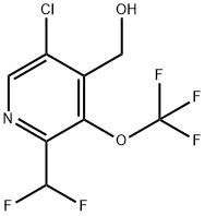 5-Chloro-2-(difluoromethyl)-3-(trifluoromethoxy)pyridine-4-methanol 结构式