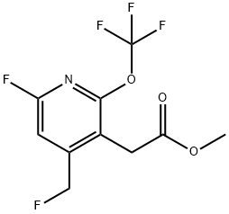 Methyl 6-fluoro-4-(fluoromethyl)-2-(trifluoromethoxy)pyridine-3-acetate 结构式
