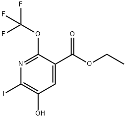Ethyl 3-hydroxy-2-iodo-6-(trifluoromethoxy)pyridine-5-carboxylate 结构式
