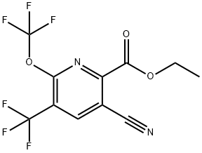 Ethyl 5-cyano-2-(trifluoromethoxy)-3-(trifluoromethyl)pyridine-6-carboxylate Structure