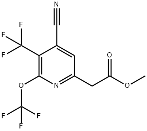 Methyl 4-cyano-2-(trifluoromethoxy)-3-(trifluoromethyl)pyridine-6-acetate 结构式