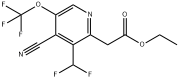 Ethyl 4-cyano-3-(difluoromethyl)-5-(trifluoromethoxy)pyridine-2-acetate,1804784-55-1,结构式