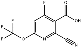 2-Cyano-4-fluoro-6-(trifluoromethoxy)pyridine-3-carboxylic acid,1804786-02-4,结构式