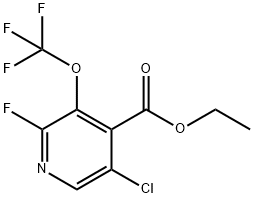 Ethyl 5-chloro-2-fluoro-3-(trifluoromethoxy)pyridine-4-carboxylate Struktur