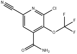 2-Chloro-6-cyano-3-(trifluoromethoxy)pyridine-4-carboxamide 结构式
