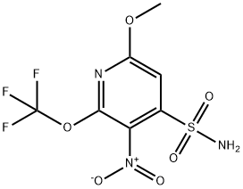 6-Methoxy-3-nitro-2-(trifluoromethoxy)pyridine-4-sulfonamide 结构式