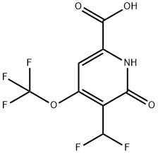 3-(Difluoromethyl)-2-hydroxy-4-(trifluoromethoxy)pyridine-6-carboxylic acid 结构式