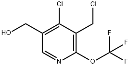 4-Chloro-3-(chloromethyl)-2-(trifluoromethoxy)pyridine-5-methanol,1804799-43-6,结构式