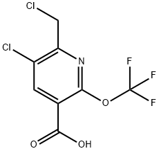 3-Chloro-2-(chloromethyl)-6-(trifluoromethoxy)pyridine-5-carboxylic acid 结构式