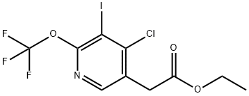 Ethyl 4-chloro-3-iodo-2-(trifluoromethoxy)pyridine-5-acetate Structure