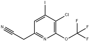 3-Chloro-4-iodo-2-(trifluoromethoxy)pyridine-6-acetonitrile Structure