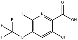 5-Chloro-2-iodo-3-(trifluoromethoxy)pyridine-6-carboxylic acid,1804803-18-6,结构式