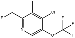 4-Chloro-2-(fluoromethyl)-3-methyl-5-(trifluoromethoxy)pyridine,1804803-64-2,结构式