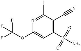 3-Cyano-2-iodo-6-(trifluoromethoxy)pyridine-4-sulfonamide Structure