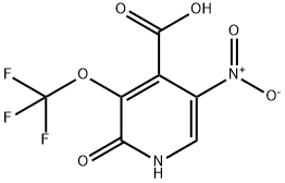 2-Hydroxy-5-nitro-3-(trifluoromethoxy)pyridine-4-carboxylic acid 结构式