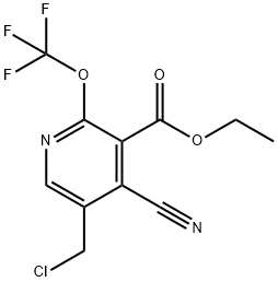 Ethyl 5-(chloromethyl)-4-cyano-2-(trifluoromethoxy)pyridine-3-carboxylate Struktur