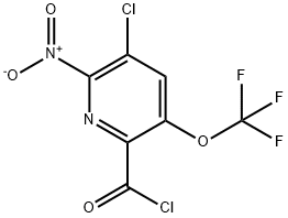 3-Chloro-2-nitro-5-(trifluoromethoxy)pyridine-6-carbonyl chloride Structure