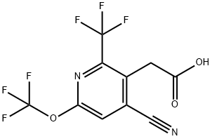 4-Cyano-6-(trifluoromethoxy)-2-(trifluoromethyl)pyridine-3-acetic acid,1804814-26-3,结构式