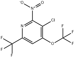 3-Chloro-2-nitro-4-(trifluoromethoxy)-6-(trifluoromethyl)pyridine 结构式