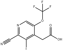 2-Cyano-3-iodo-5-(trifluoromethoxy)pyridine-4-acetic acid 结构式