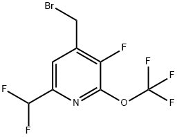 4-(Bromomethyl)-6-(difluoromethyl)-3-fluoro-2-(trifluoromethoxy)pyridine 结构式