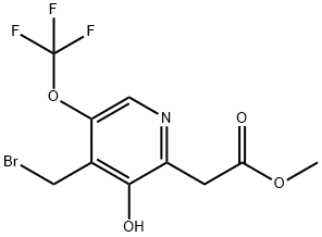 Methyl 4-(bromomethyl)-3-hydroxy-5-(trifluoromethoxy)pyridine-2-acetate 结构式