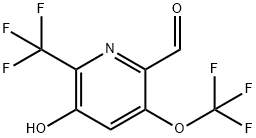 3-Hydroxy-5-(trifluoromethoxy)-2-(trifluoromethyl)pyridine-6-carboxaldehyde 结构式