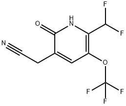 2-(Difluoromethyl)-6-hydroxy-3-(trifluoromethoxy)pyridine-5-acetonitrile,1804835-87-7,结构式