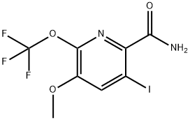 3-Iodo-5-methoxy-6-(trifluoromethoxy)pyridine-2-carboxamide,1804836-85-8,结构式