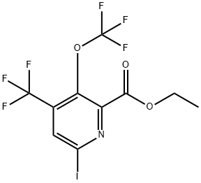 Ethyl 6-iodo-3-(trifluoromethoxy)-4-(trifluoromethyl)pyridine-2-carboxylate,1804842-50-9,结构式