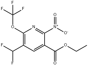 Ethyl 3-(difluoromethyl)-6-nitro-2-(trifluoromethoxy)pyridine-5-carboxylate 结构式