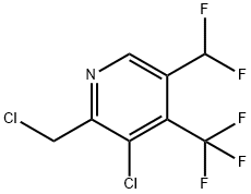 3-Chloro-2-(chloromethyl)-5-(difluoromethyl)-4-(trifluoromethyl)pyridine Struktur