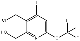 3-(Chloromethyl)-4-iodo-6-(trifluoromethoxy)pyridine-2-methanol 结构式