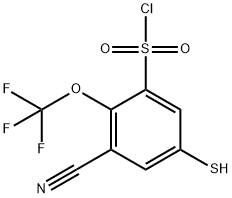 3-Cyano-5-mercapto-2-(trifluoromethoxy)benzenesulfonyl chloride Struktur